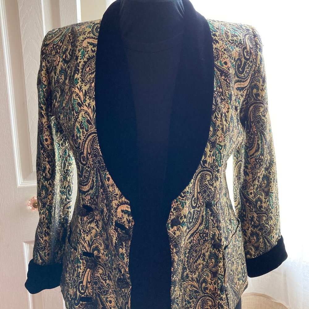 Vintage Victor Costa  Velvet and Tapestry Blazer
